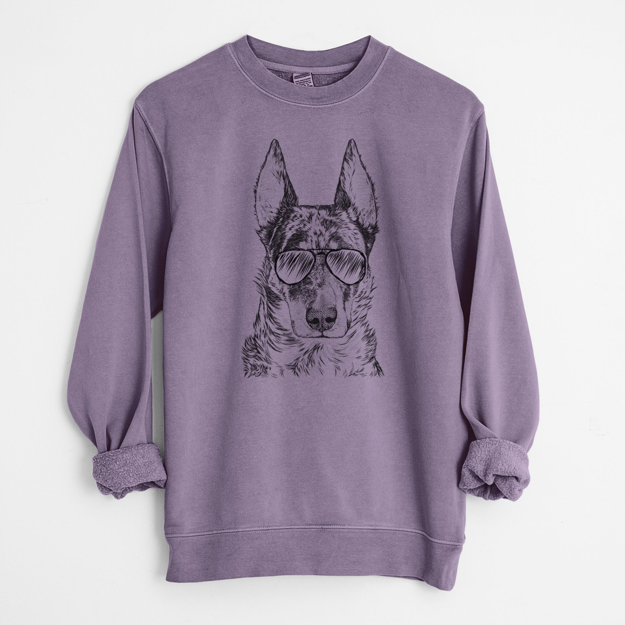 Aviator Nori the Beauceron - Unisex Pigment Dyed Crew Sweatshirt