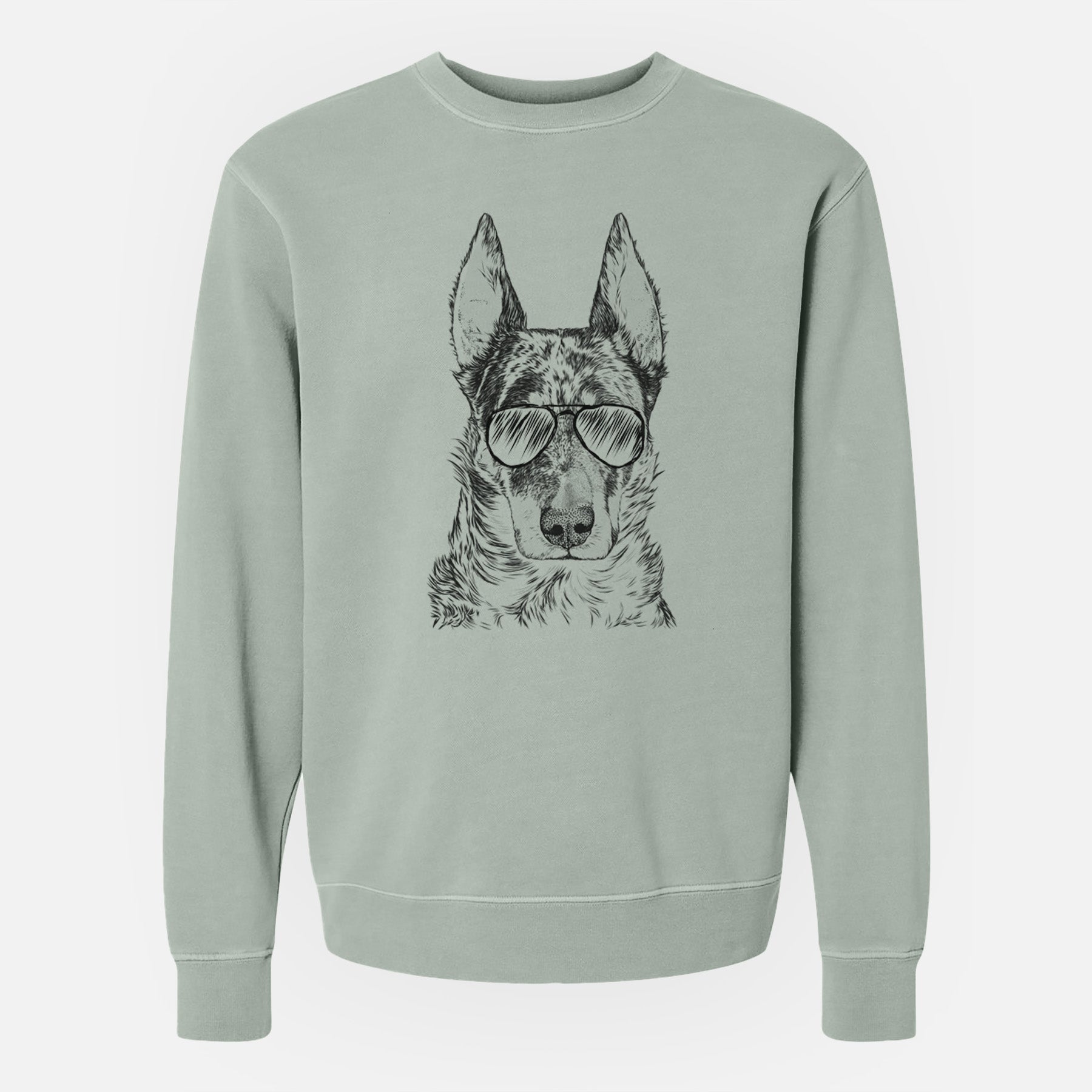 Aviator Nori the Beauceron - Unisex Pigment Dyed Crew Sweatshirt