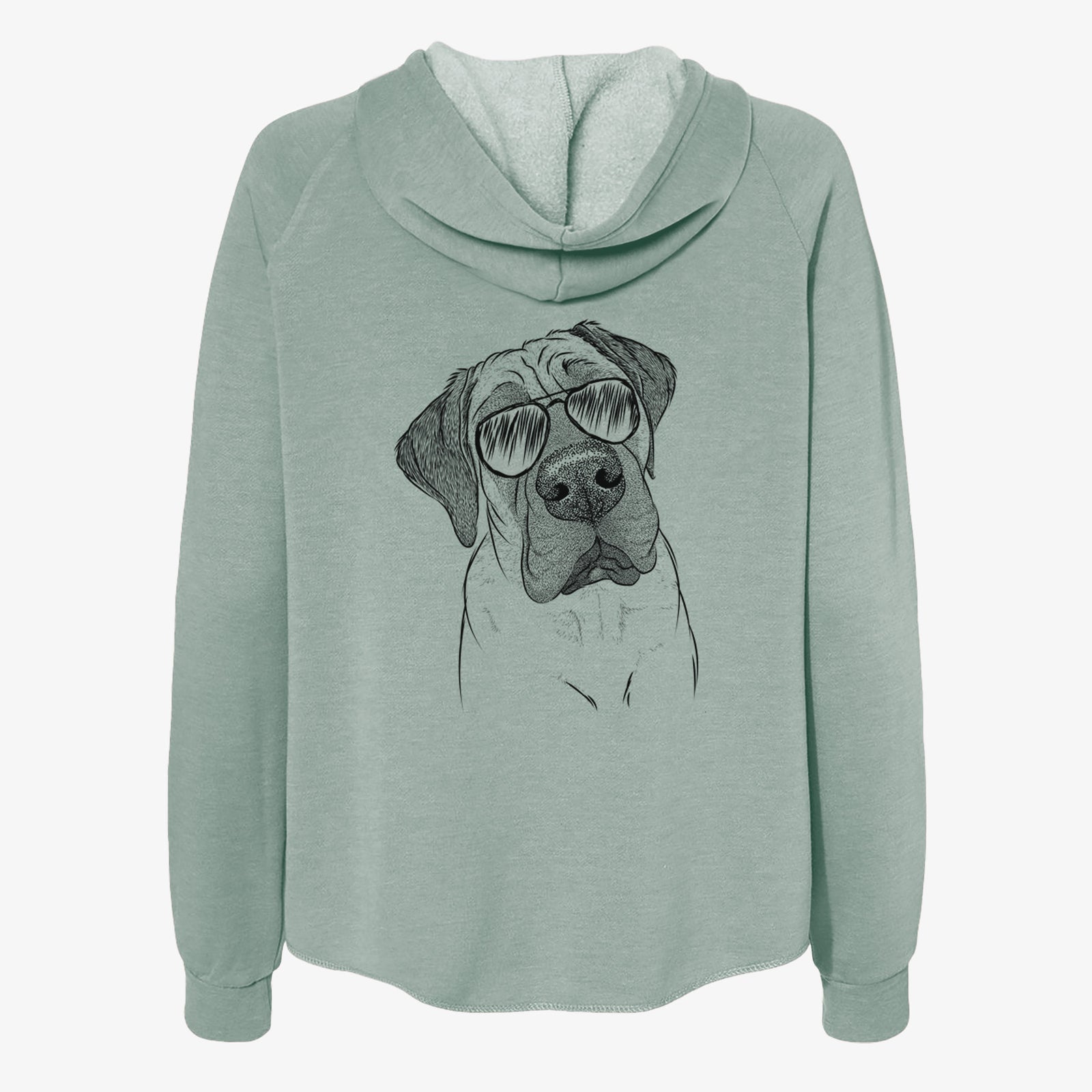 Nutterbutter the English Mastiff - Women's Cali Wave Zip-Up Sweatshirt