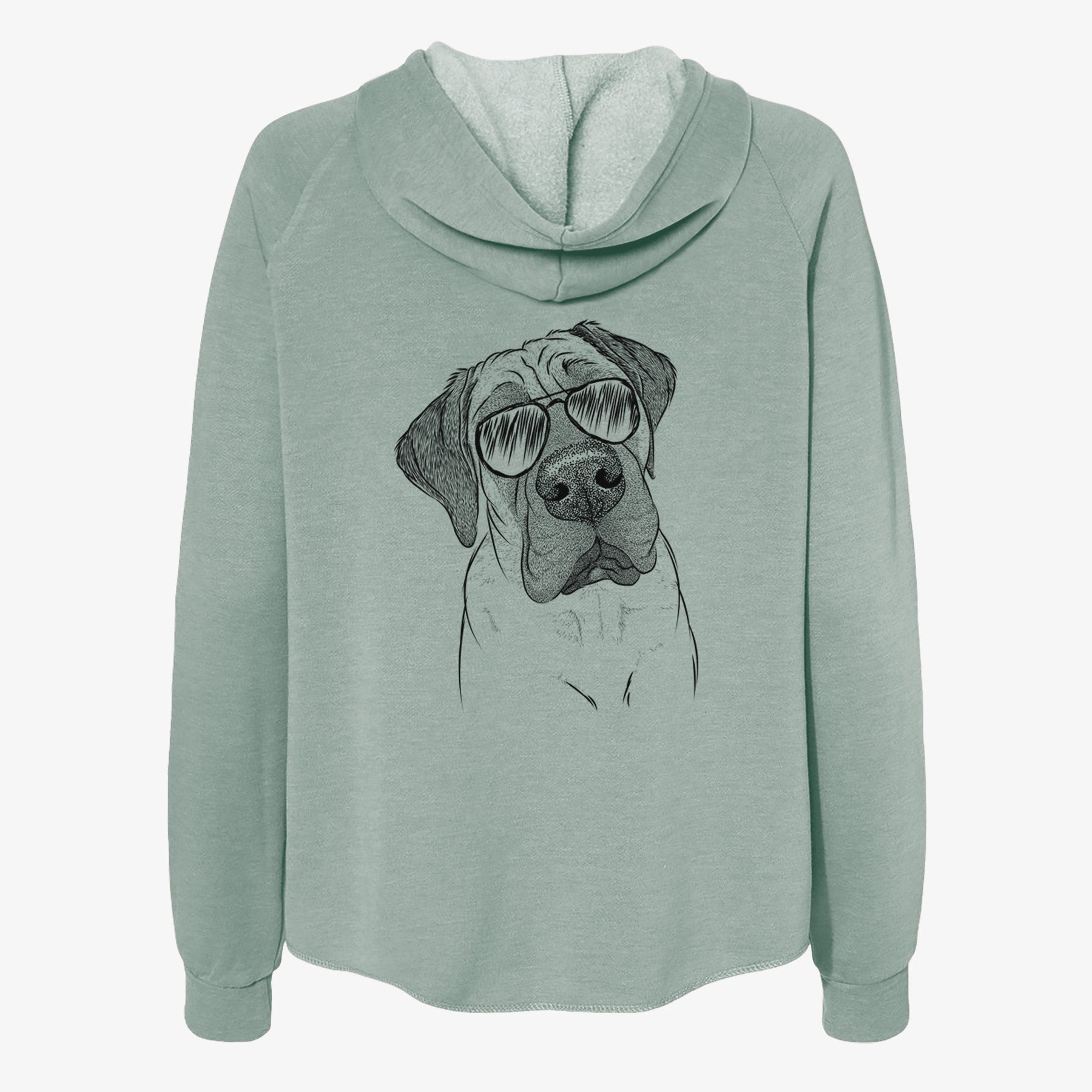 Nutterbutter the English Mastiff - Women's Cali Wave Zip-Up Sweatshirt