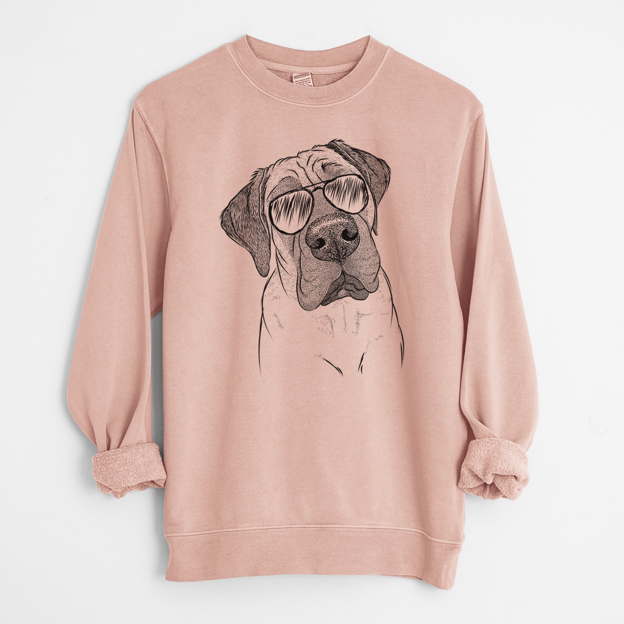 Aviator Nutterbutter the English Mastiff - Unisex Pigment Dyed Crew Sweatshirt