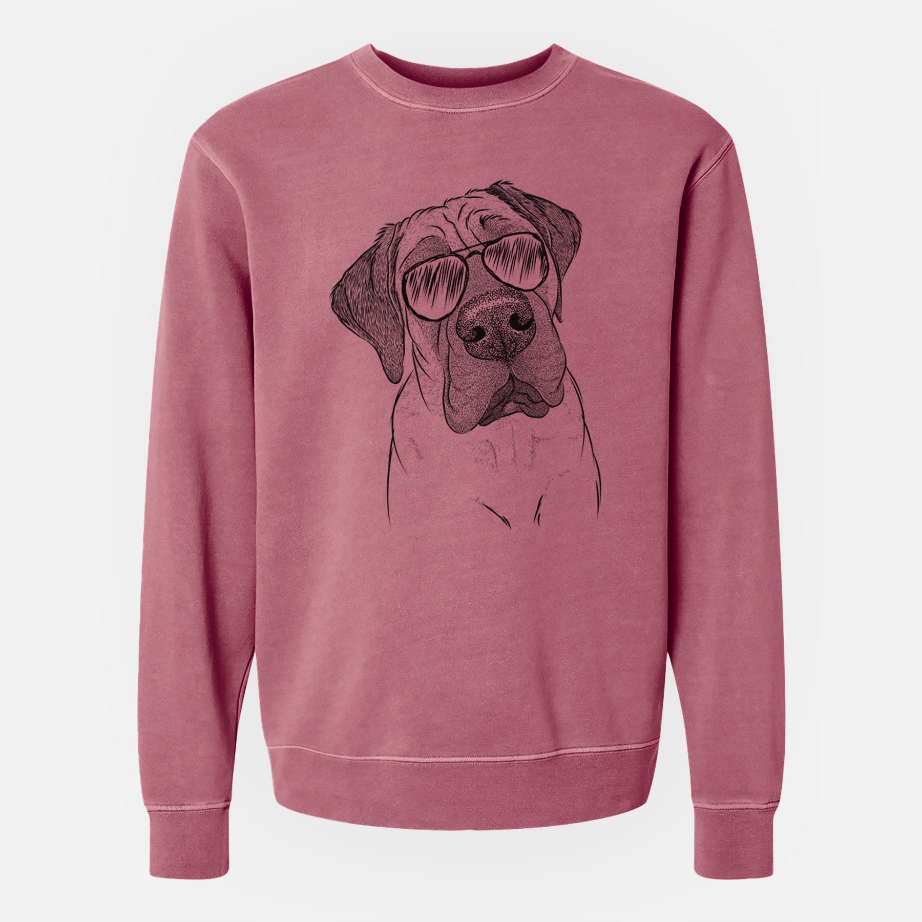 Aviator Nutterbutter the English Mastiff - Unisex Pigment Dyed Crew Sweatshirt