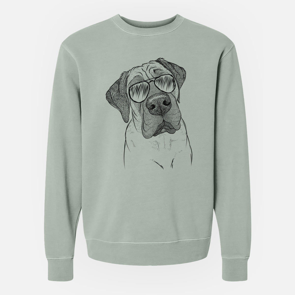 Aviator Nutterbutter the English Mastiff - Unisex Pigment Dyed Crew Sweatshirt