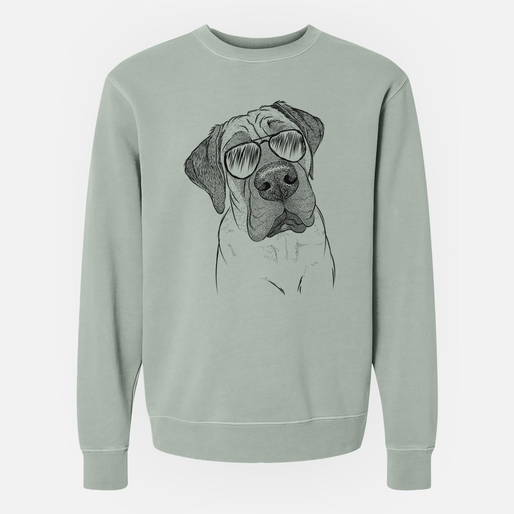 Aviator Nutterbutter the English Mastiff - Unisex Pigment Dyed Crew Sweatshirt