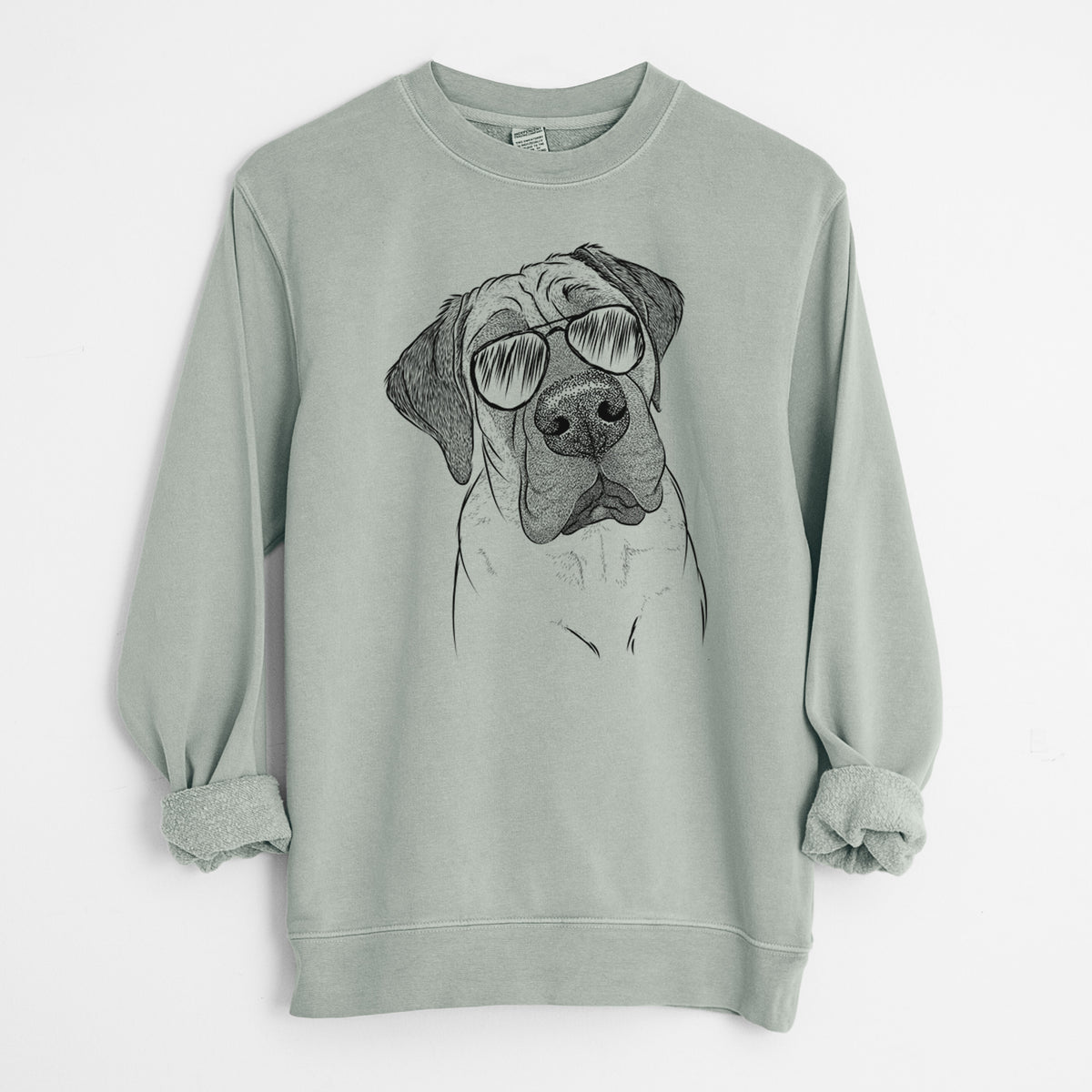 Aviator Nutterbutter the English Mastiff - Unisex Pigment Dyed Crew Sweatshirt