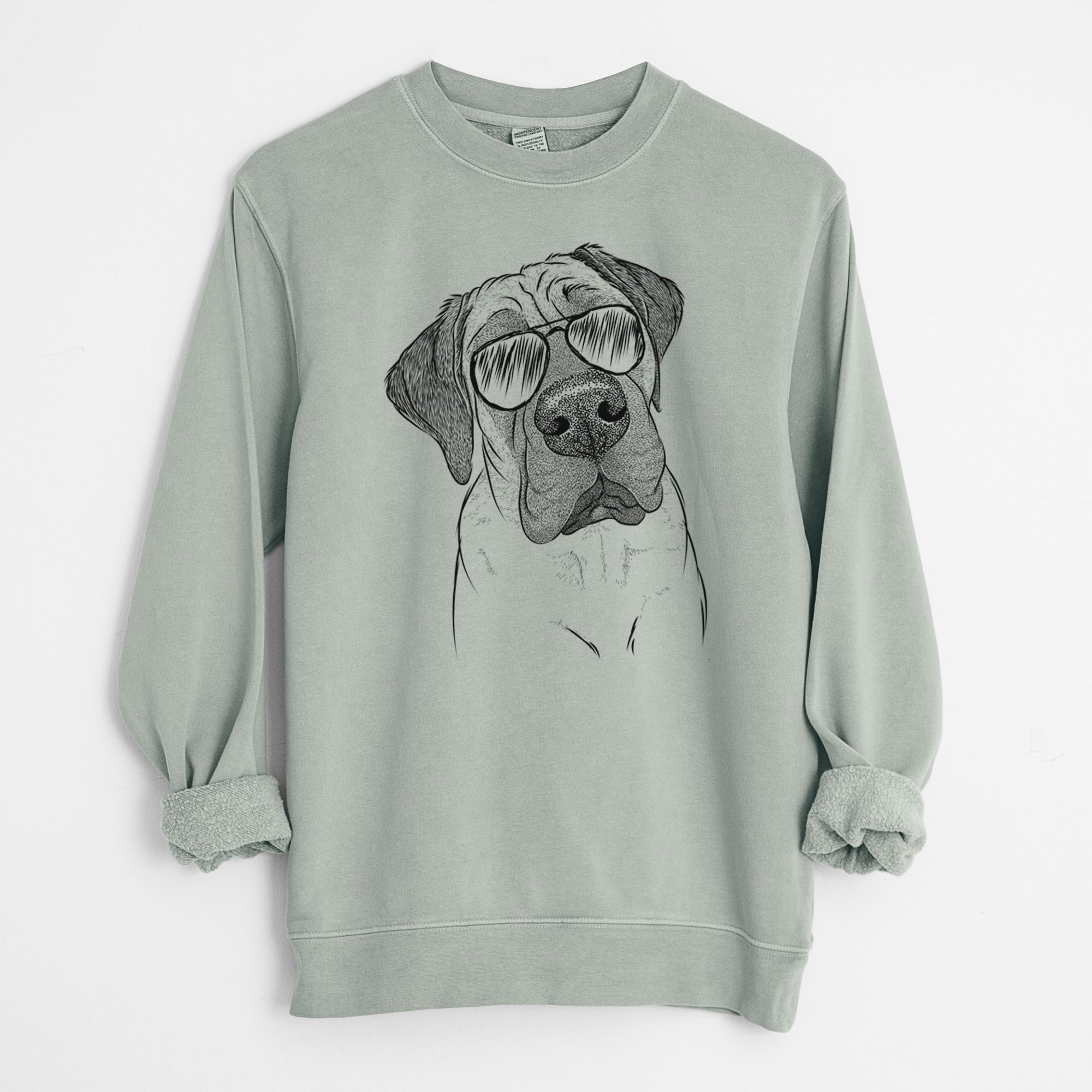 Aviator Nutterbutter the English Mastiff - Unisex Pigment Dyed Crew Sweatshirt