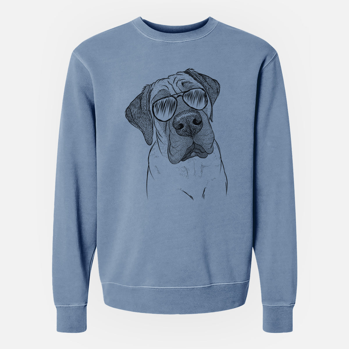 Aviator Nutterbutter the English Mastiff - Unisex Pigment Dyed Crew Sweatshirt