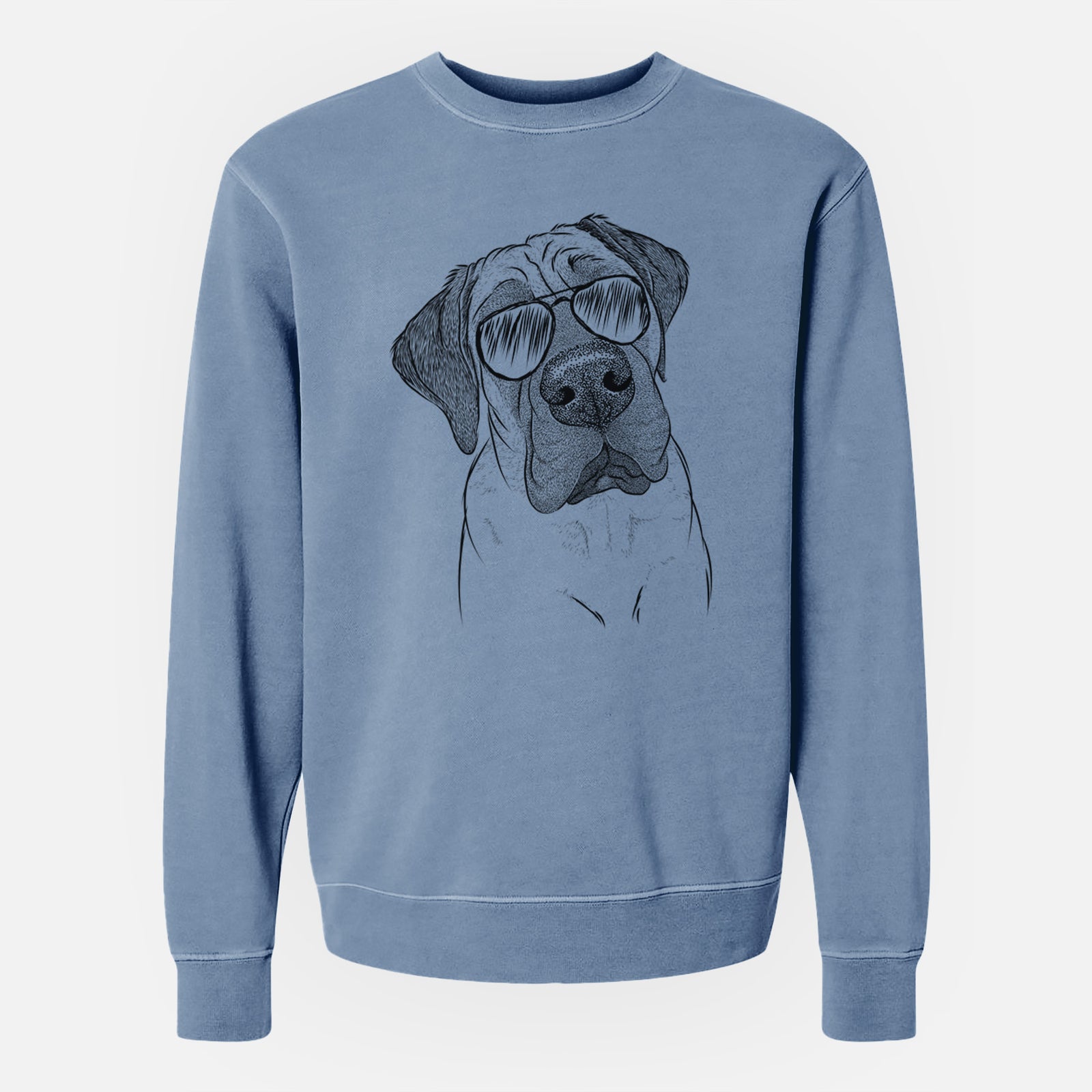 Aviator Nutterbutter the English Mastiff - Unisex Pigment Dyed Crew Sweatshirt