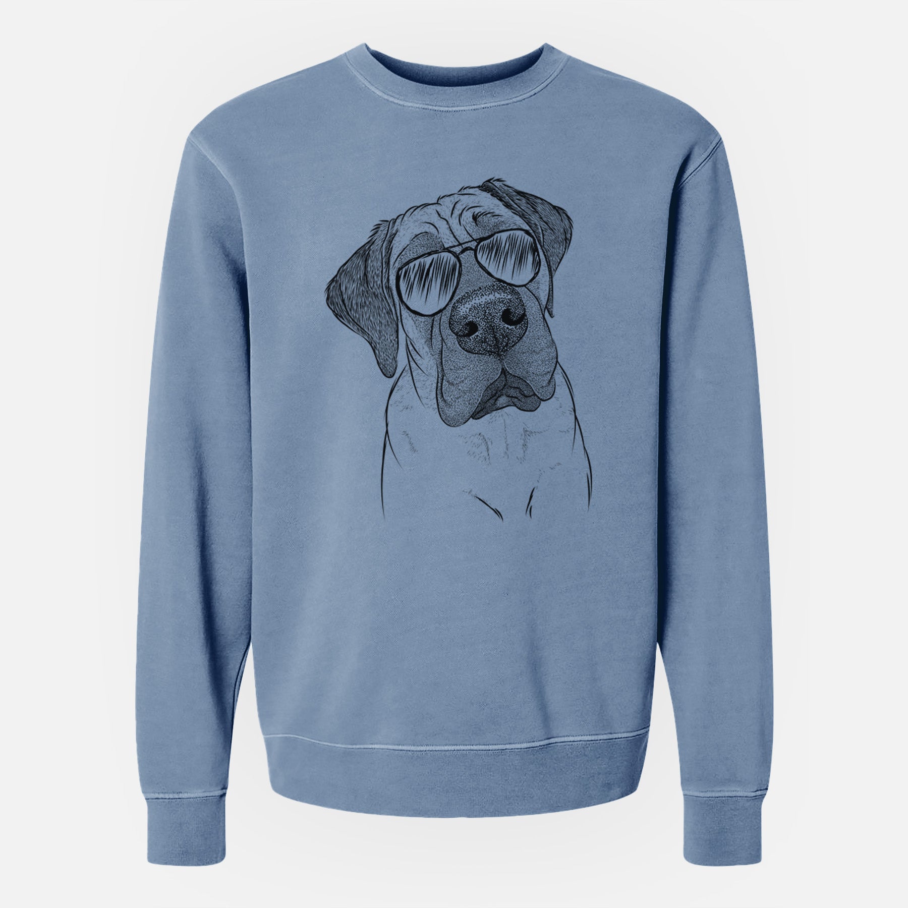 Aviator Nutterbutter the English Mastiff - Unisex Pigment Dyed Crew Sweatshirt