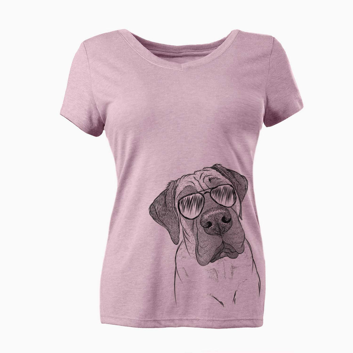 Aviator Nutterbutter the English Mastiff - Women's V-neck Shirt