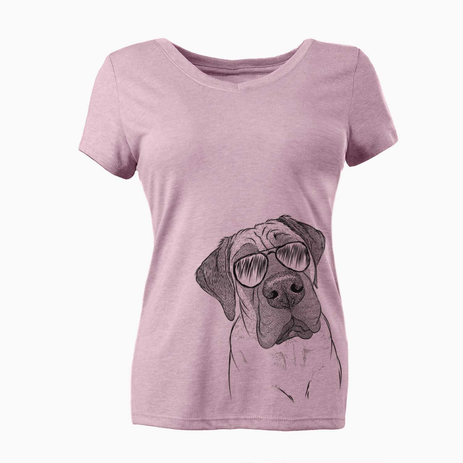 Aviator Nutterbutter the English Mastiff - Women's V-neck Shirt