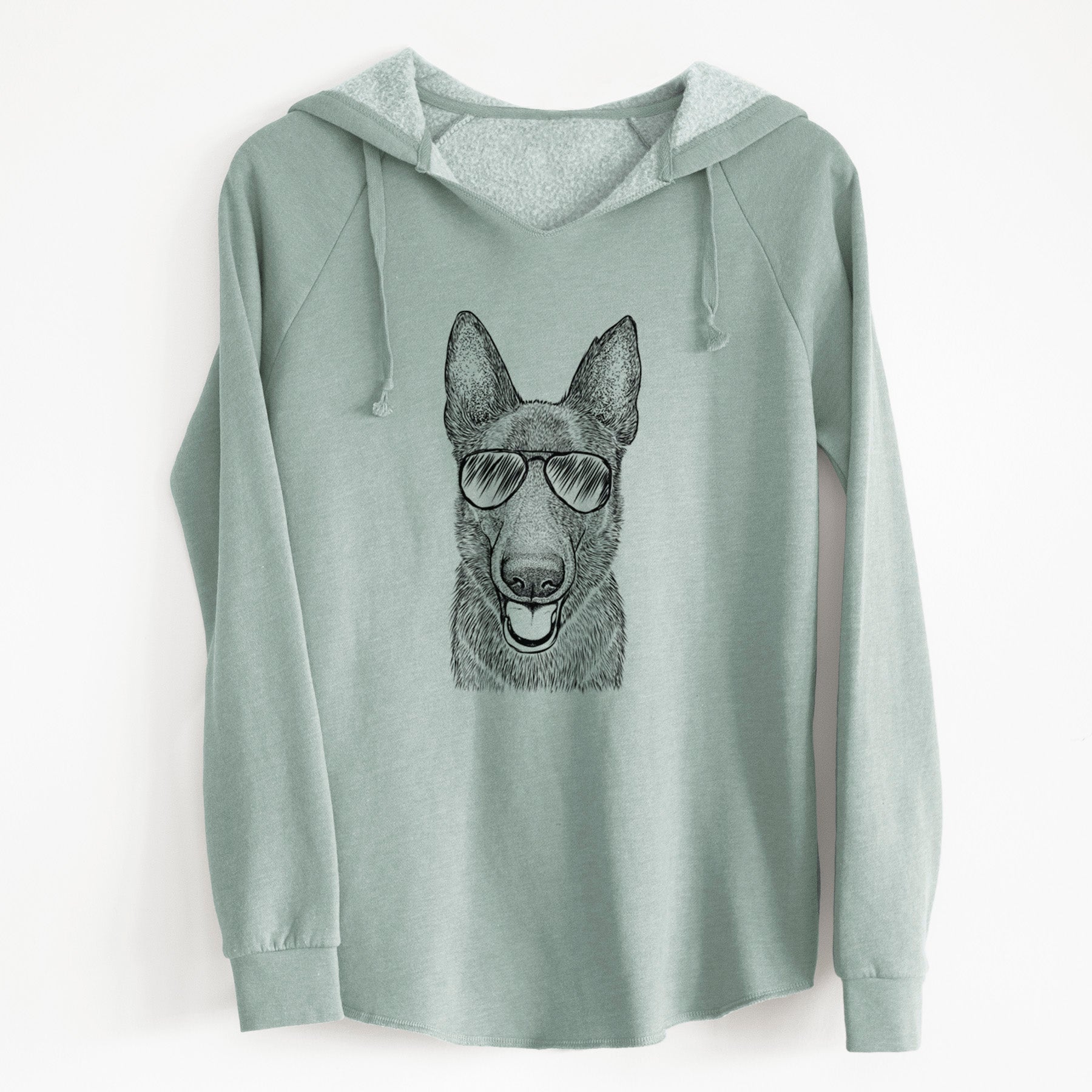 Aviator Nyx the German Shepherd - Cali Wave Hooded Sweatshirt