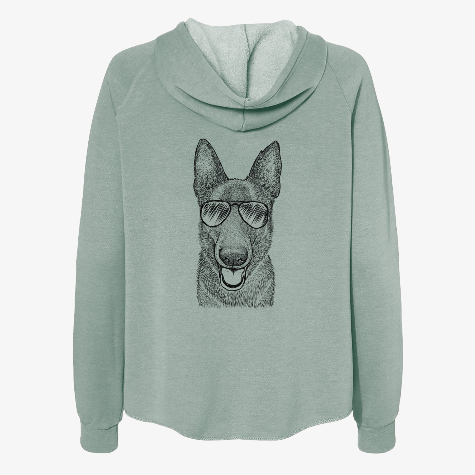 Nyx the German Shepherd - Women's Cali Wave Zip-Up Sweatshirt