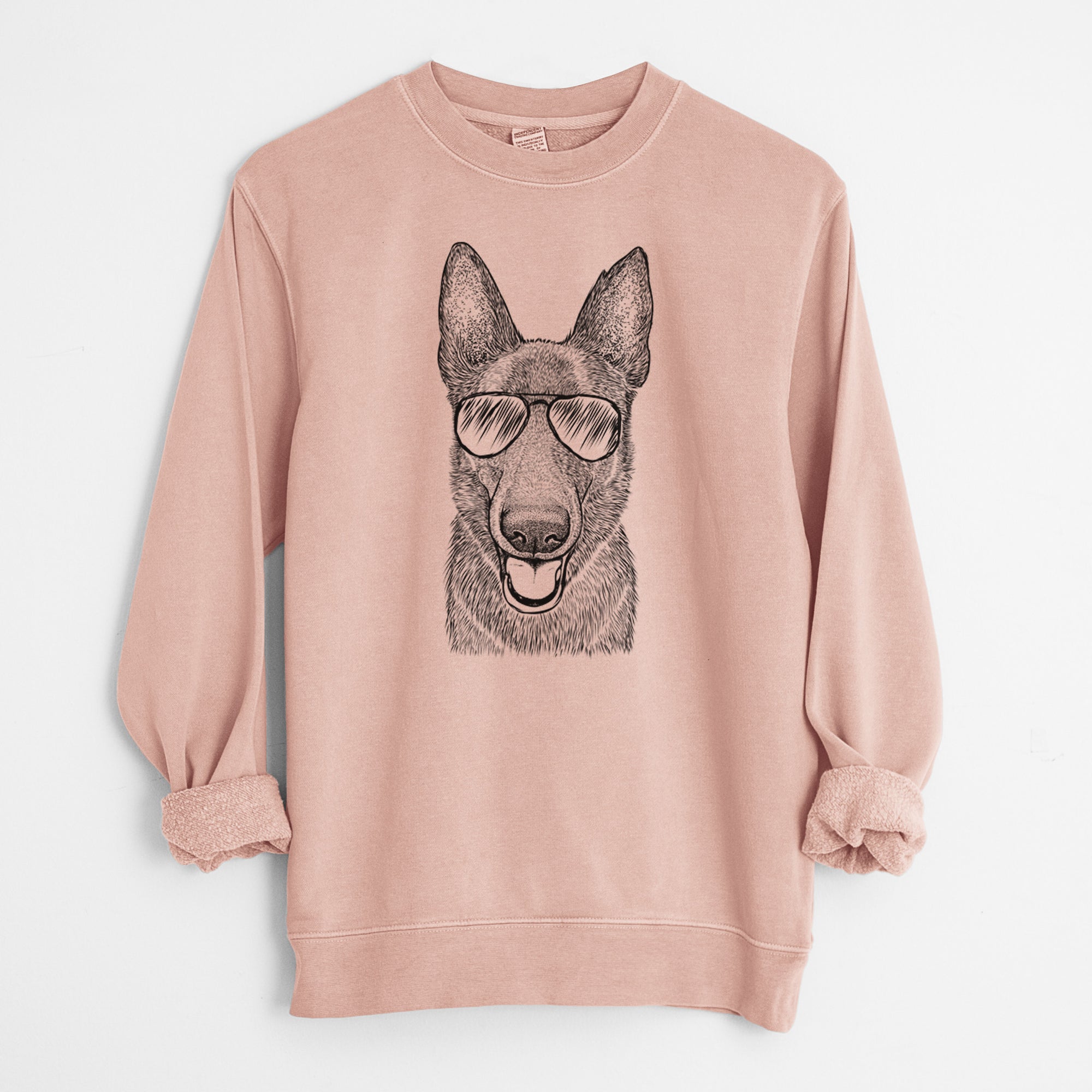 Aviator Nyx the German Shepherd - Unisex Pigment Dyed Crew Sweatshirt