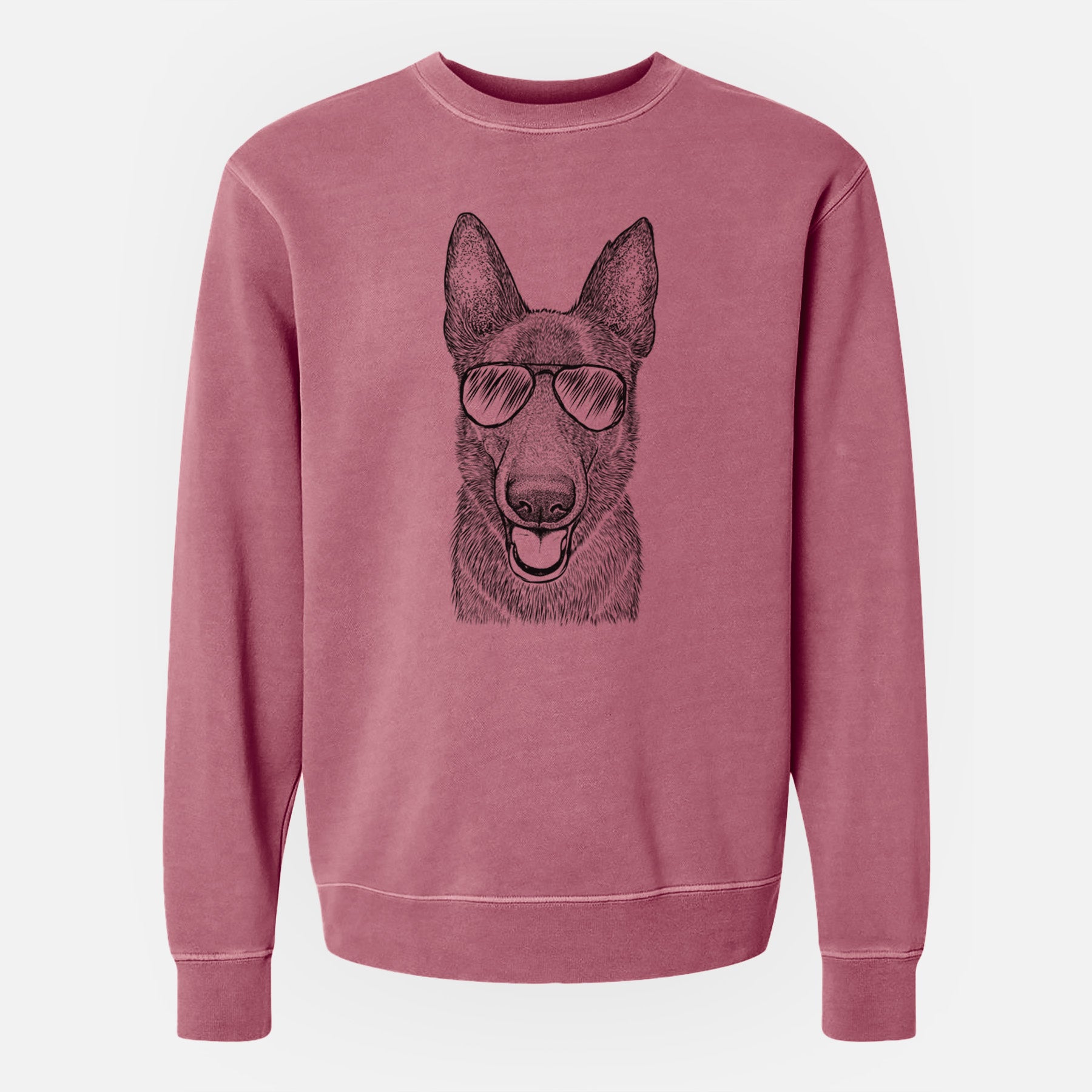 Aviator Nyx the German Shepherd - Unisex Pigment Dyed Crew Sweatshirt