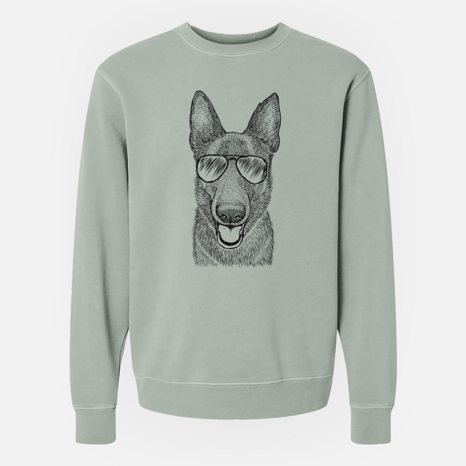 Aviator Nyx the German Shepherd - Unisex Pigment Dyed Crew Sweatshirt