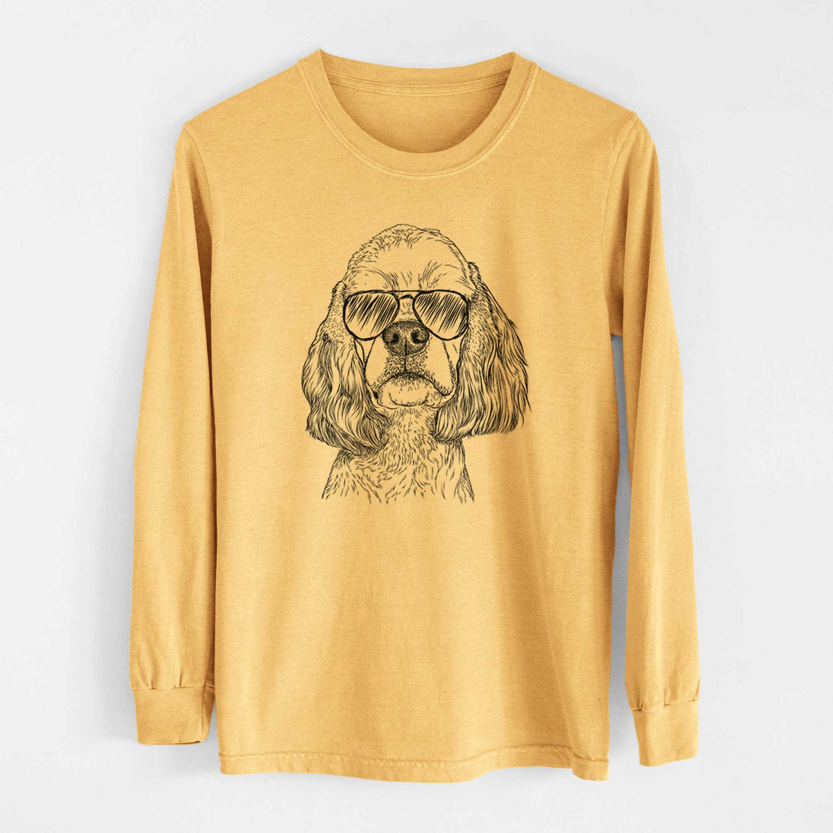 Aviators Oakley the American Cocker Spaniel - Heavyweight 100% Cotton Long Sleeve