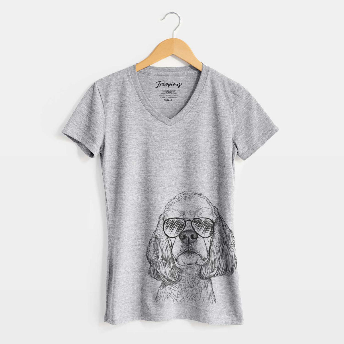 Aviator Oakley the American Cocker Spaniel - Women&#39;s V-neck Shirt