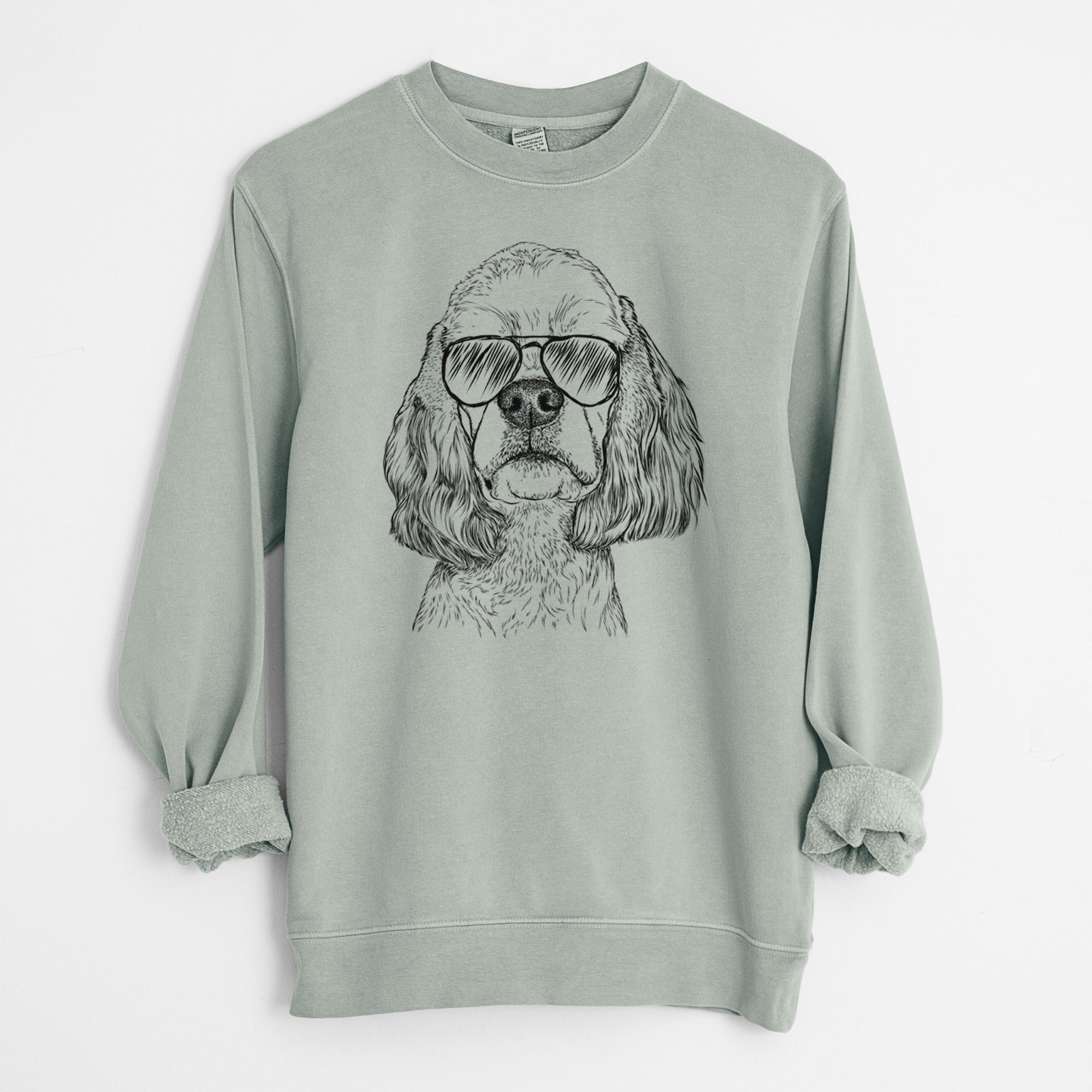 Aviator Oakley the American Cocker Spaniel - Unisex Pigment Dyed Crew Sweatshirt