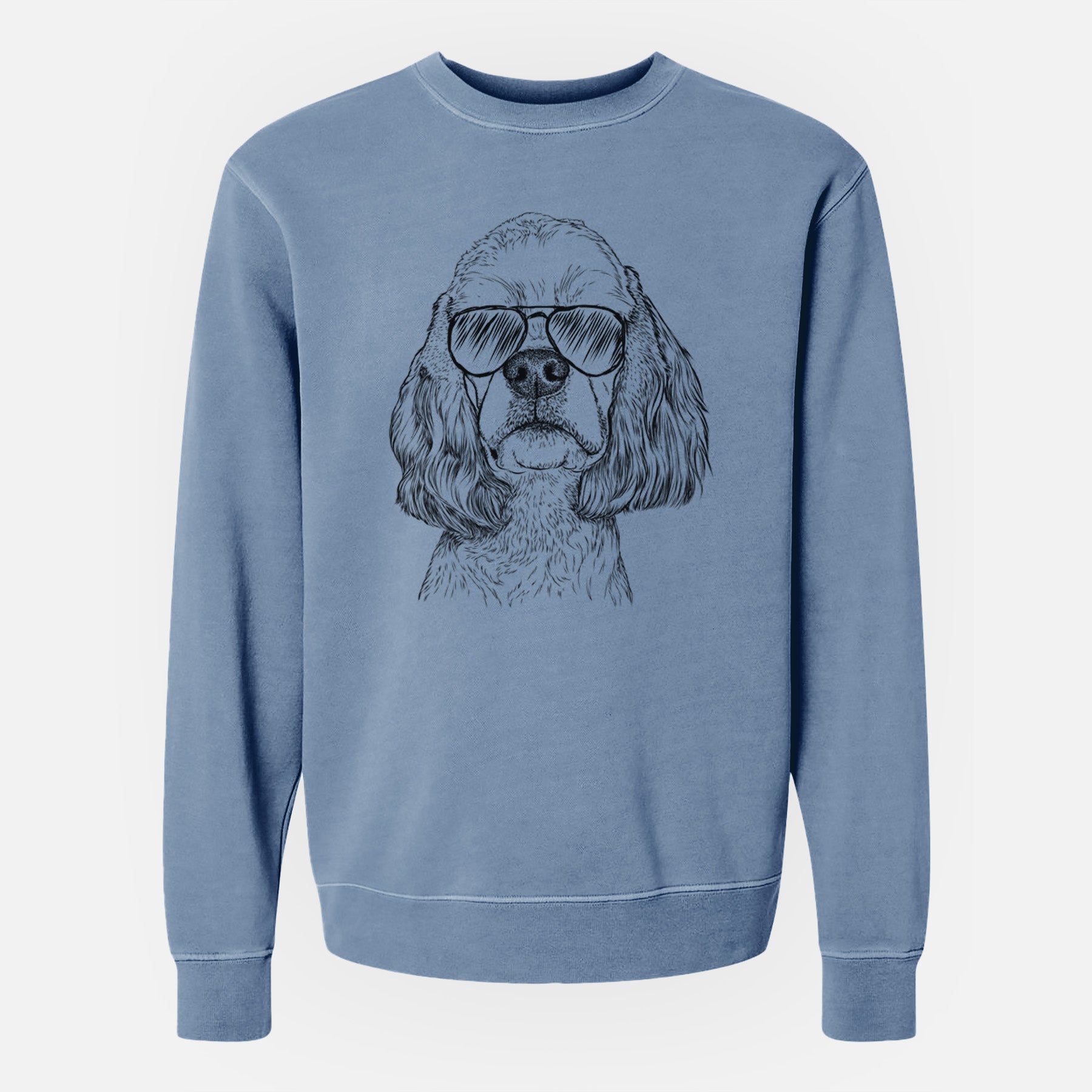 Aviator Oakley the American Cocker Spaniel - Unisex Pigment Dyed Crew Sweatshirt