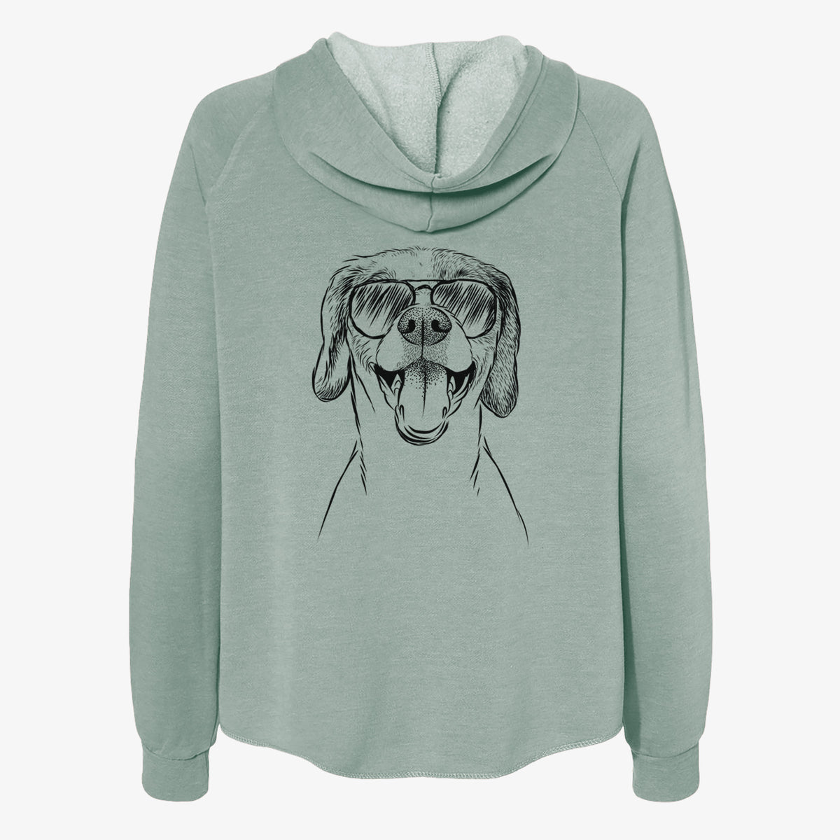 Obi the Beagle Mix - Women's Cali Wave Zip-Up Sweatshirt