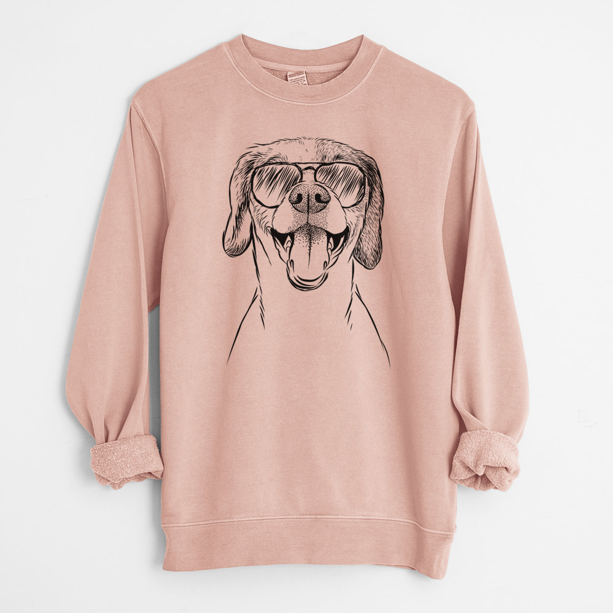 Aviator Obi the Beagle Mix - Unisex Pigment Dyed Crew Sweatshirt