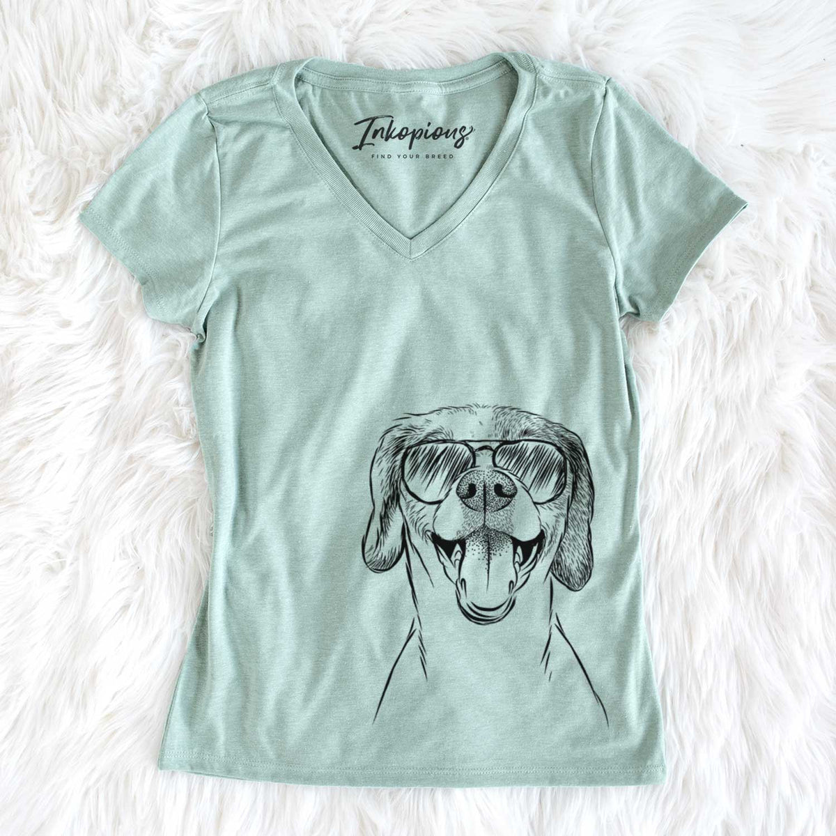 Aviator Obi the Beagle Mix - Women's V-neck Shirt