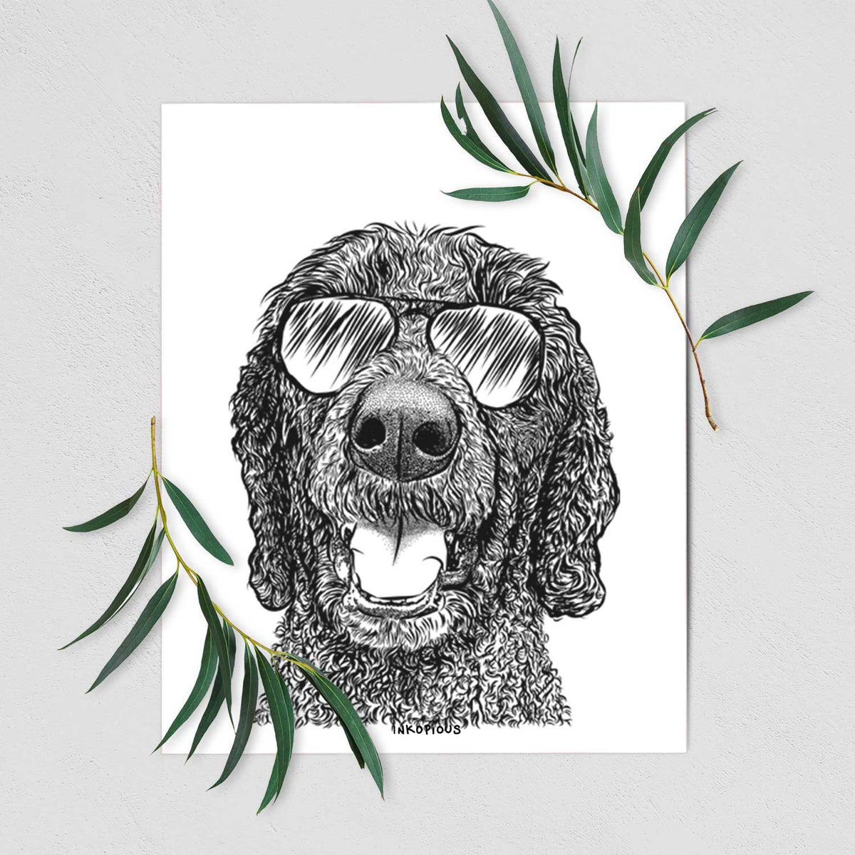 Obi James the Goldendoodle Art Print