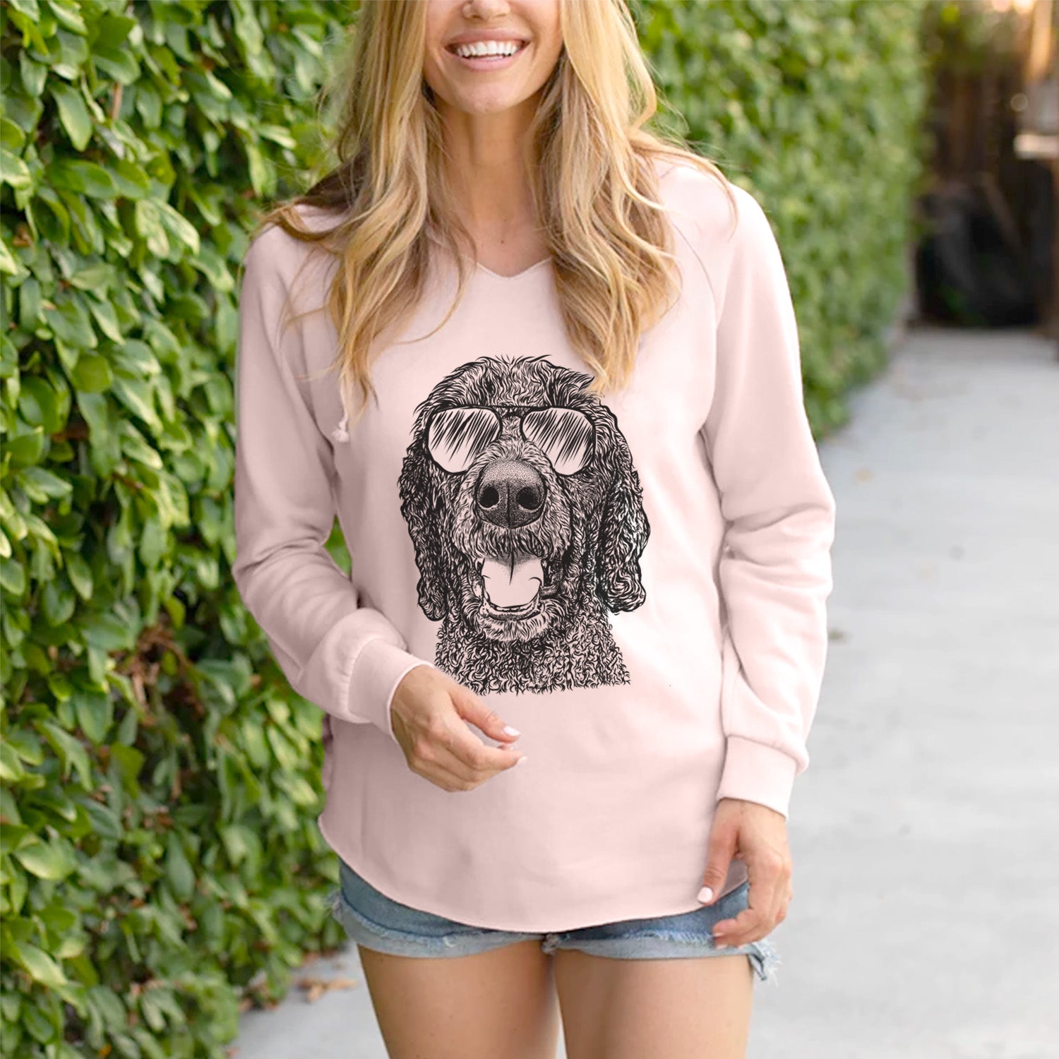 Aviator Obi James the Goldendoodle - Cali Wave Hooded Sweatshirt
