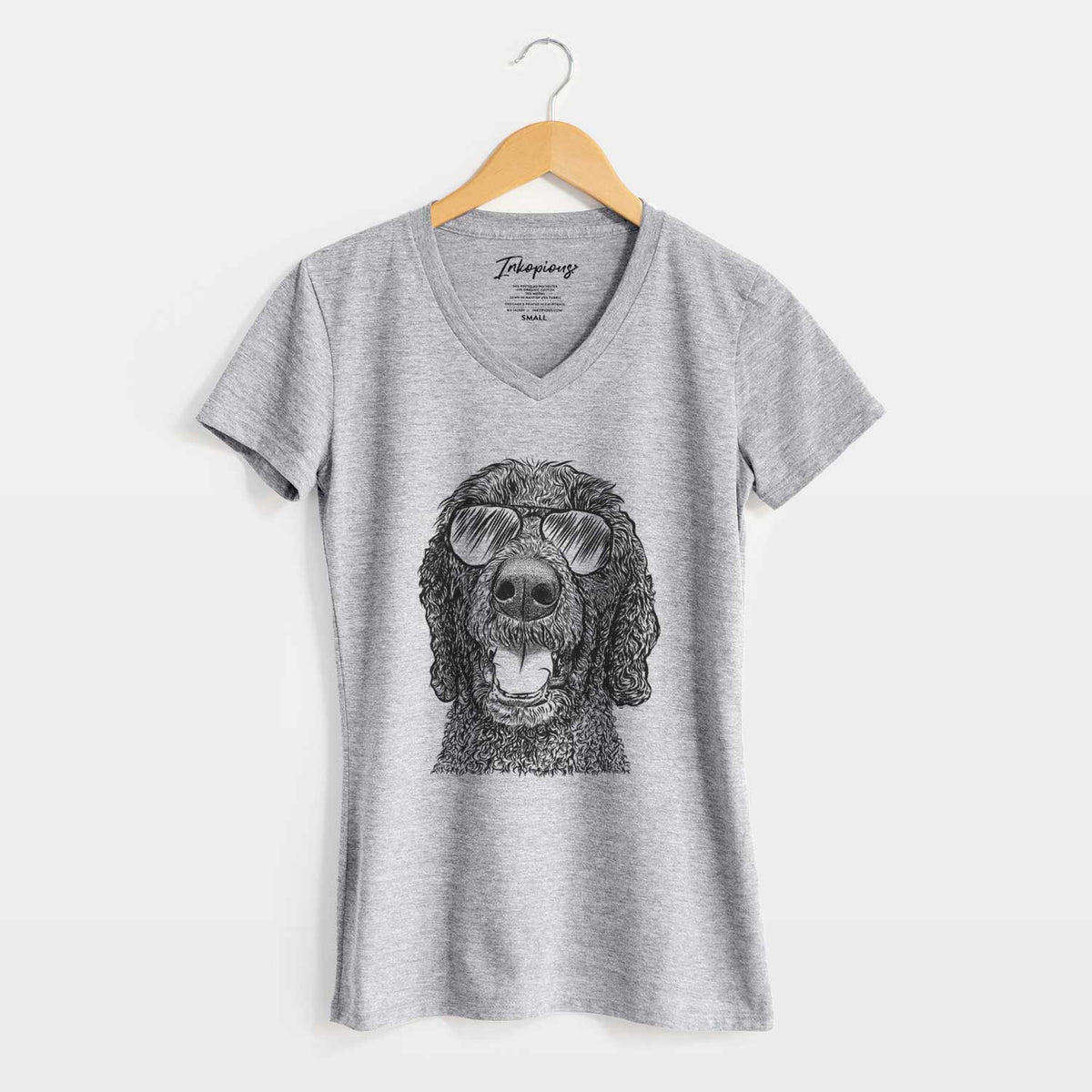 Aviator Obi James the Goldendoodle - Women's V-neck Shirt