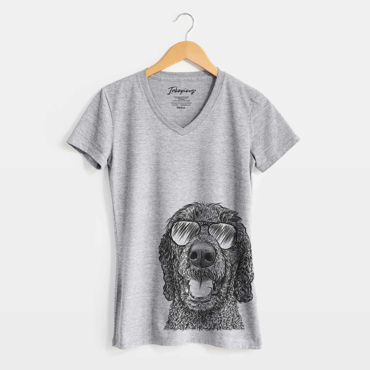 Aviator Obi James the Goldendoodle - Women&#39;s V-neck Shirt