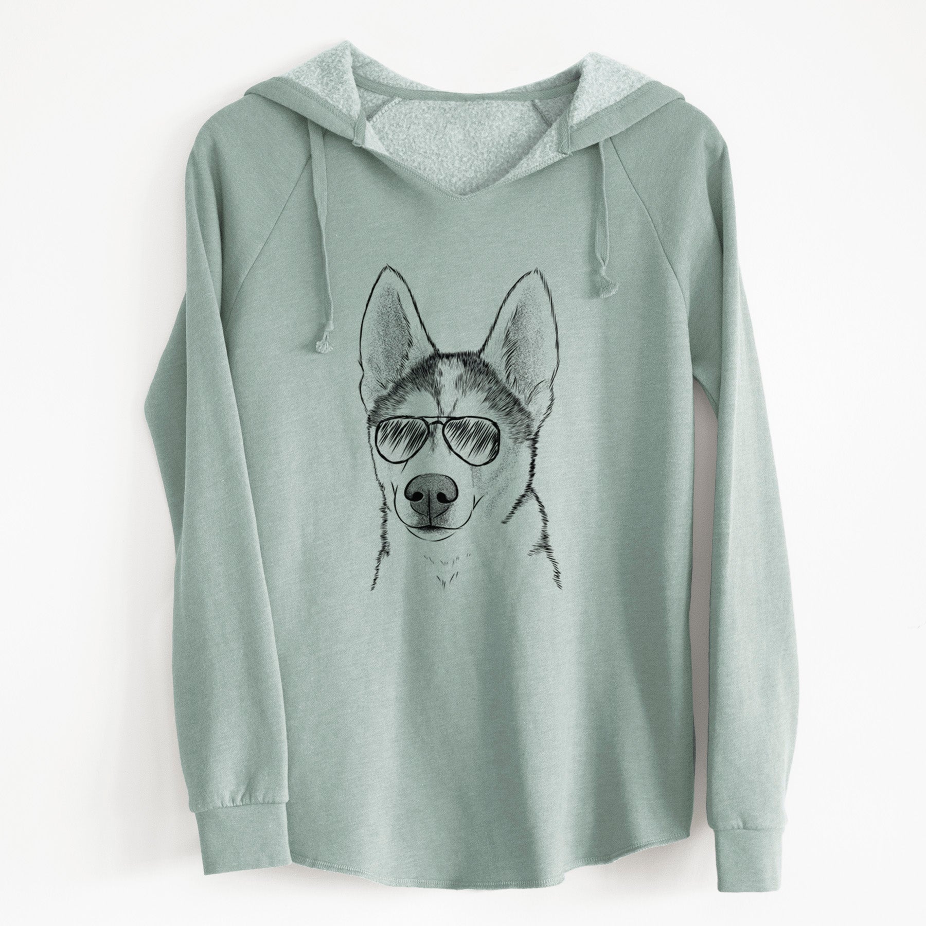 Aviator Odin the Siberian Husky - Cali Wave Hooded Sweatshirt
