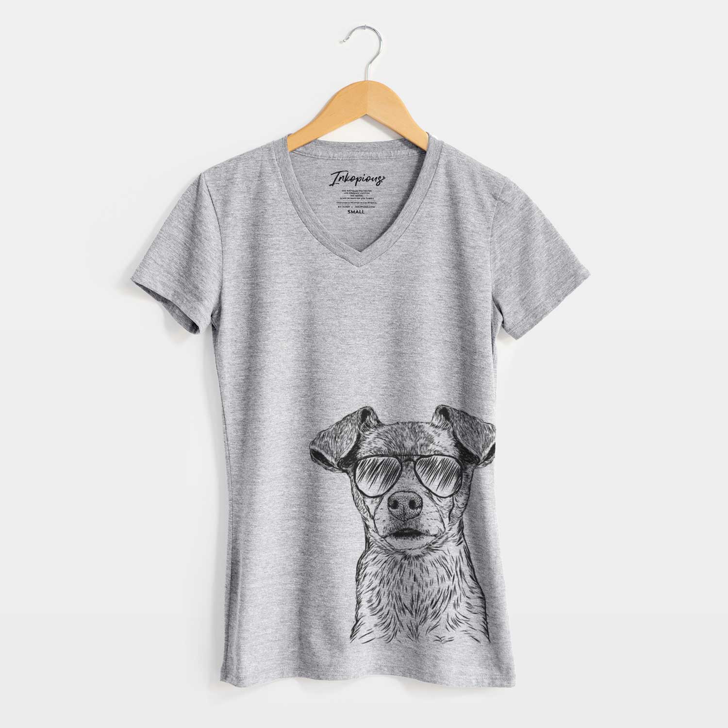 Aviator Olive the Mixed Breed - Women's V-neck Shirt