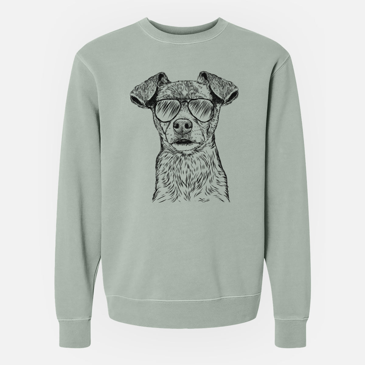 Aviator Olive the Mixed Breed - Unisex Pigment Dyed Crew Sweatshirt
