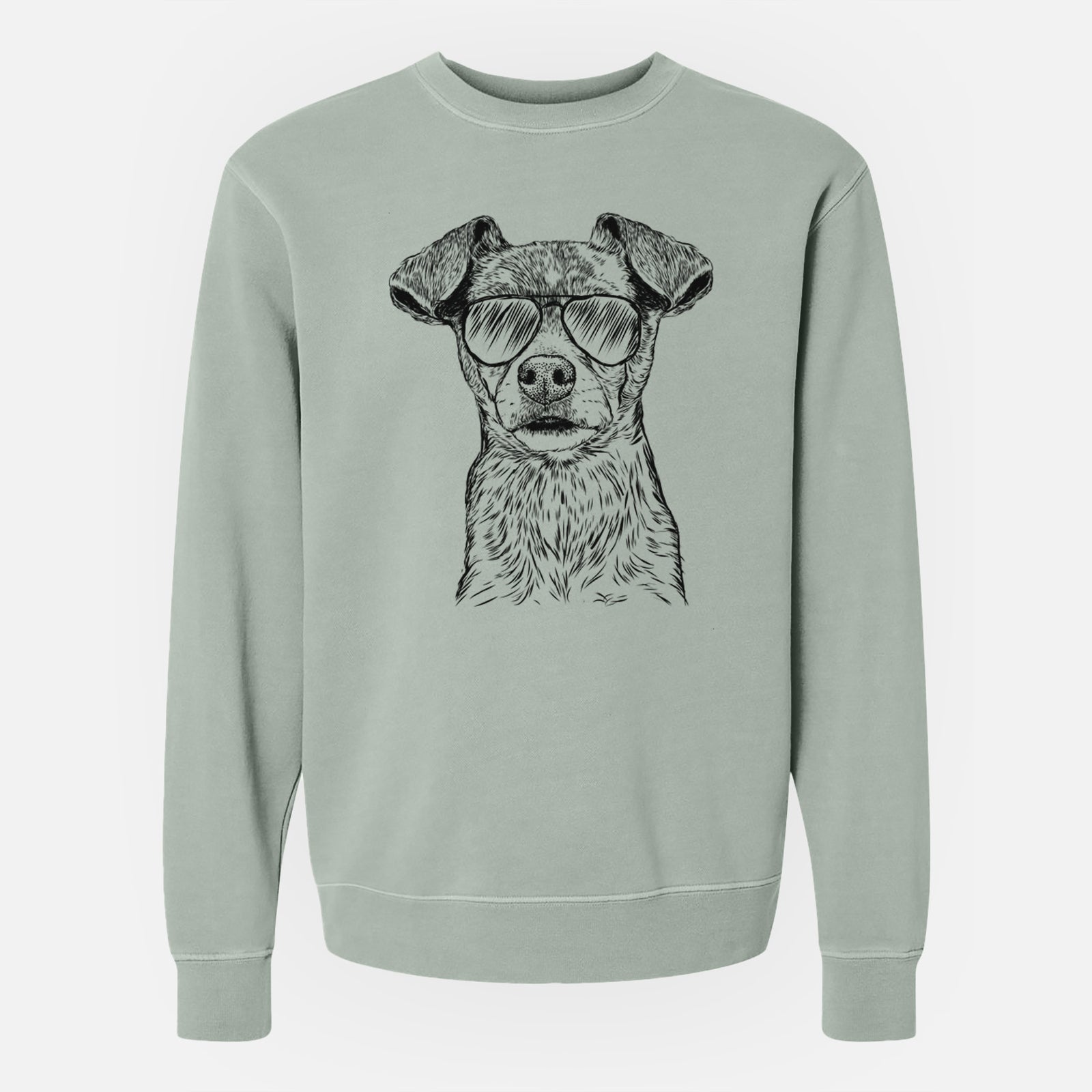 Aviator Olive the Mixed Breed - Unisex Pigment Dyed Crew Sweatshirt