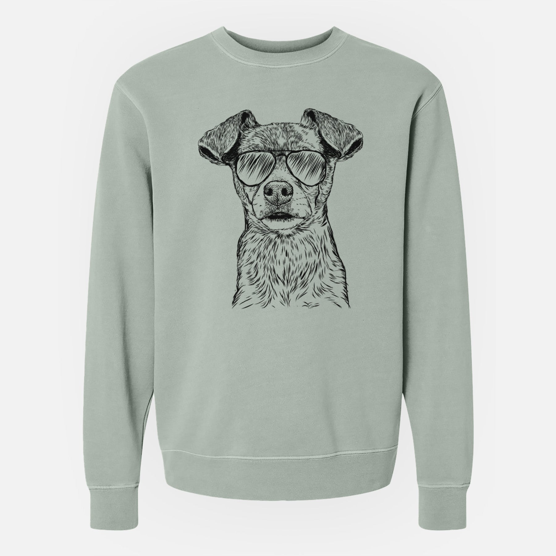 Aviator Olive the Mixed Breed - Unisex Pigment Dyed Crew Sweatshirt
