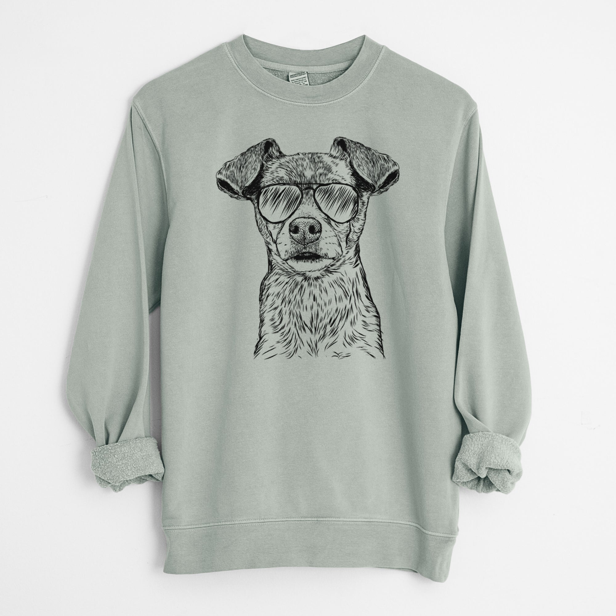 Aviator Olive the Mixed Breed - Unisex Pigment Dyed Crew Sweatshirt