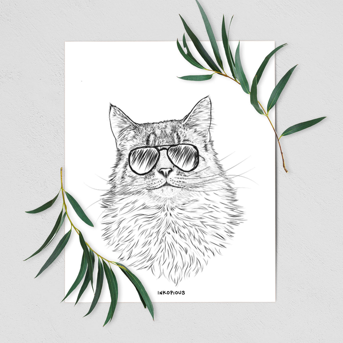 Olive the Cat Art Print
