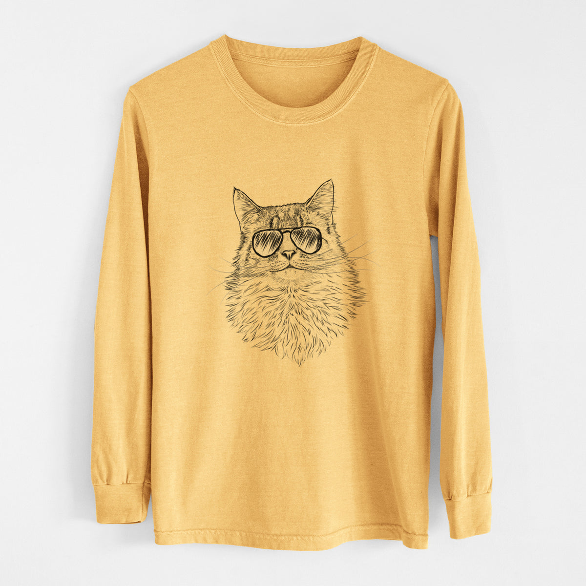 Aviators Olive the Cat - Heavyweight 100% Cotton Long Sleeve