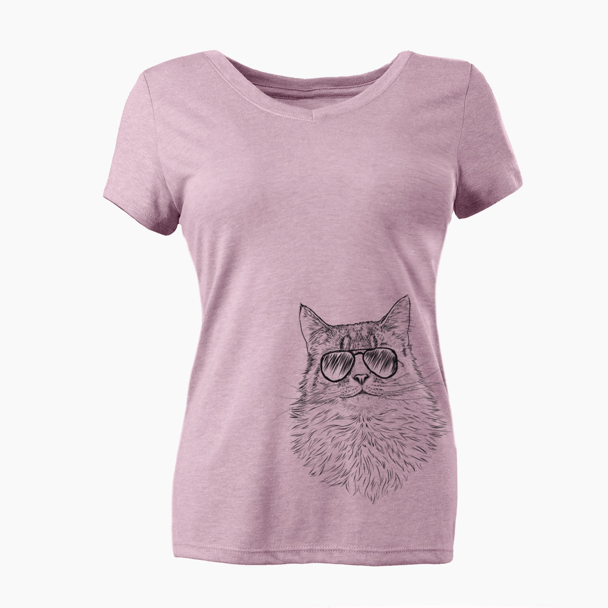 Aviator Olive the Cat - Women's V-neck Shirt