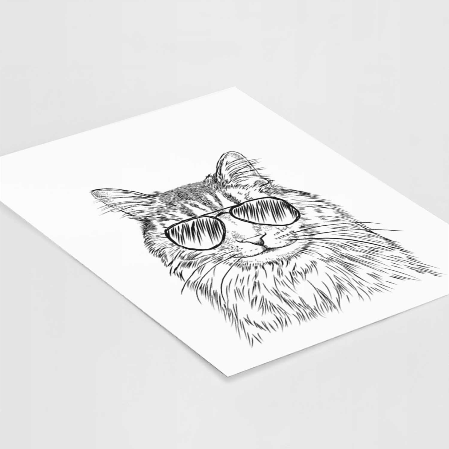 Oliver Fluff the Maine Coon mix Cat Art Print