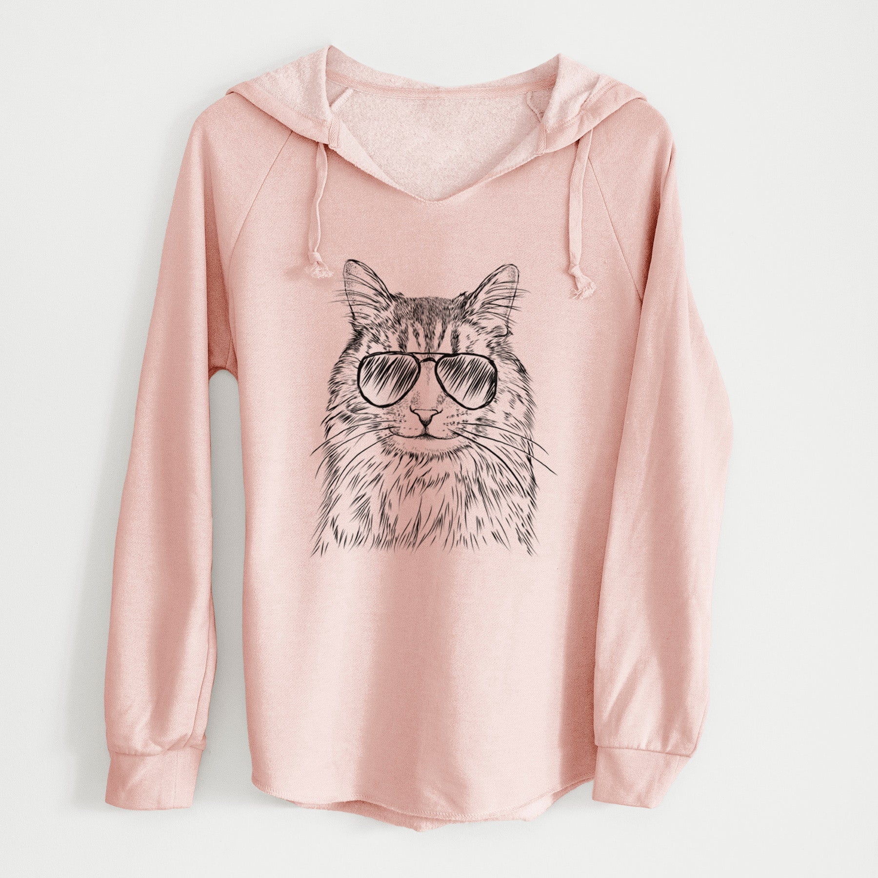 Aviator Oliver Fluff the Maine Coon Mix Cat - Cali Wave Hooded Sweatshirt