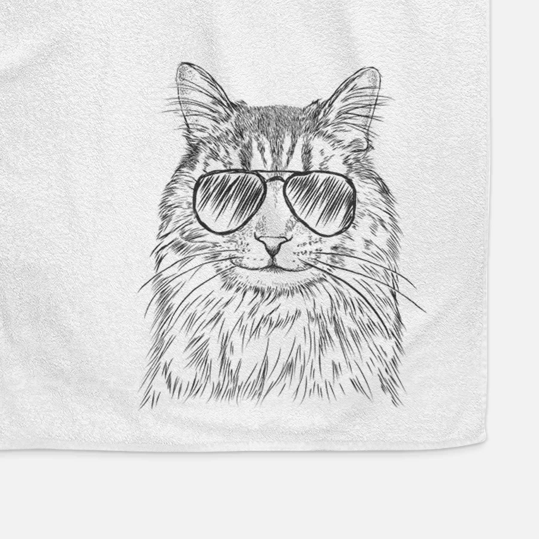 Oliver Fluff the Maine Coon Mix Cat Decorative Hand Towel