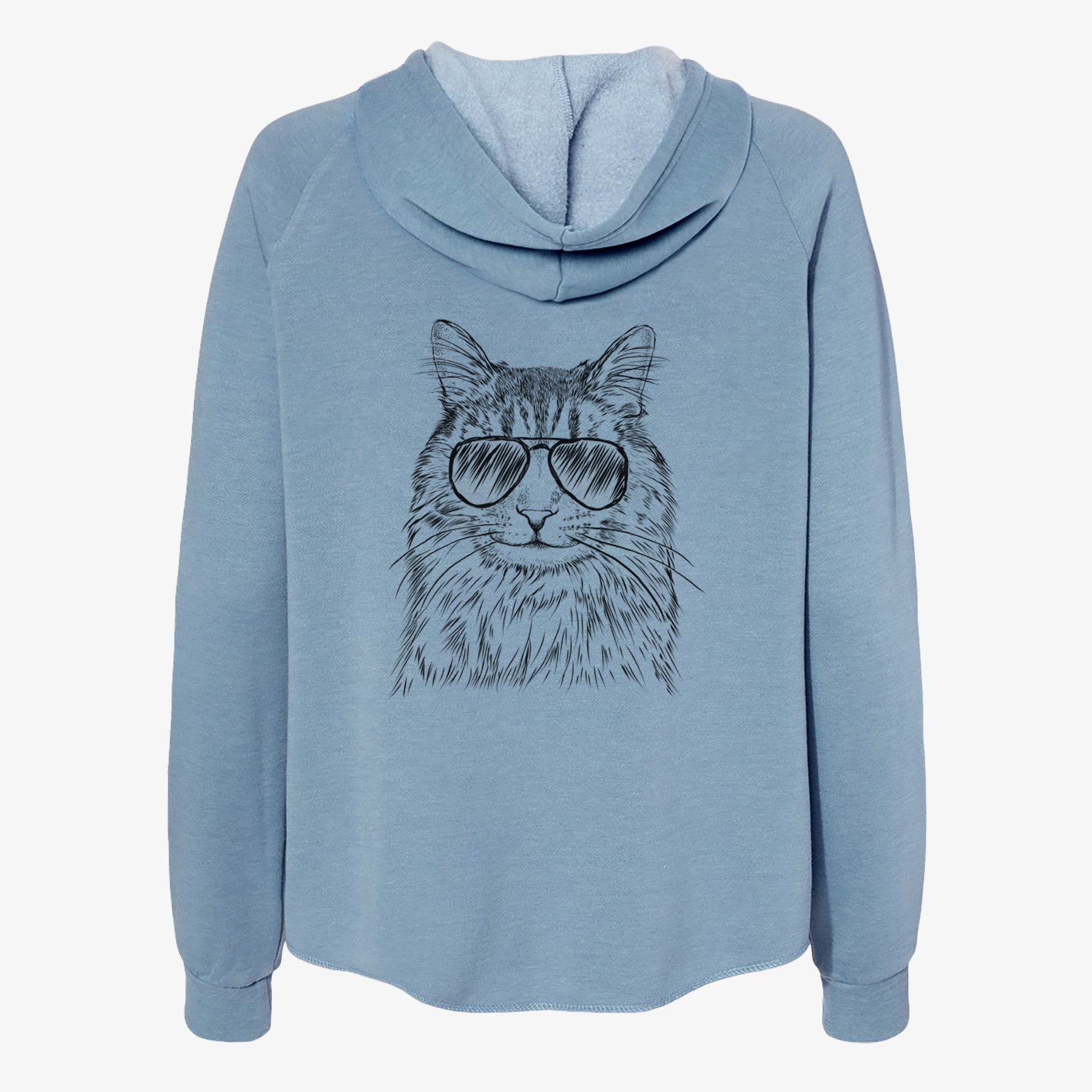 Oliver Fluff the Maine Coon Mix Cat - Women's Cali Wave Zip-Up Sweatshirt