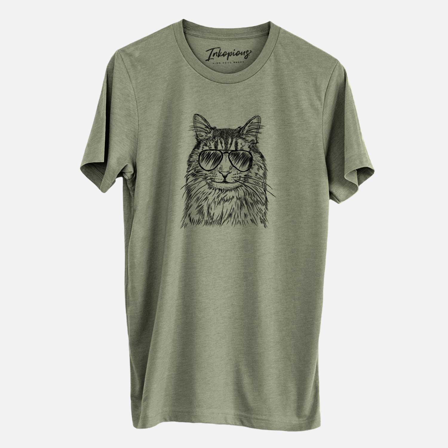 Aviator Oliver Fluff the Maine Coon Mix Cat - Unisex Crewneck