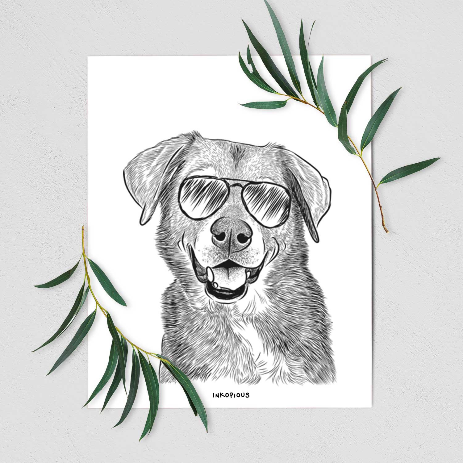 Oliver the Mixed Breed Art Print