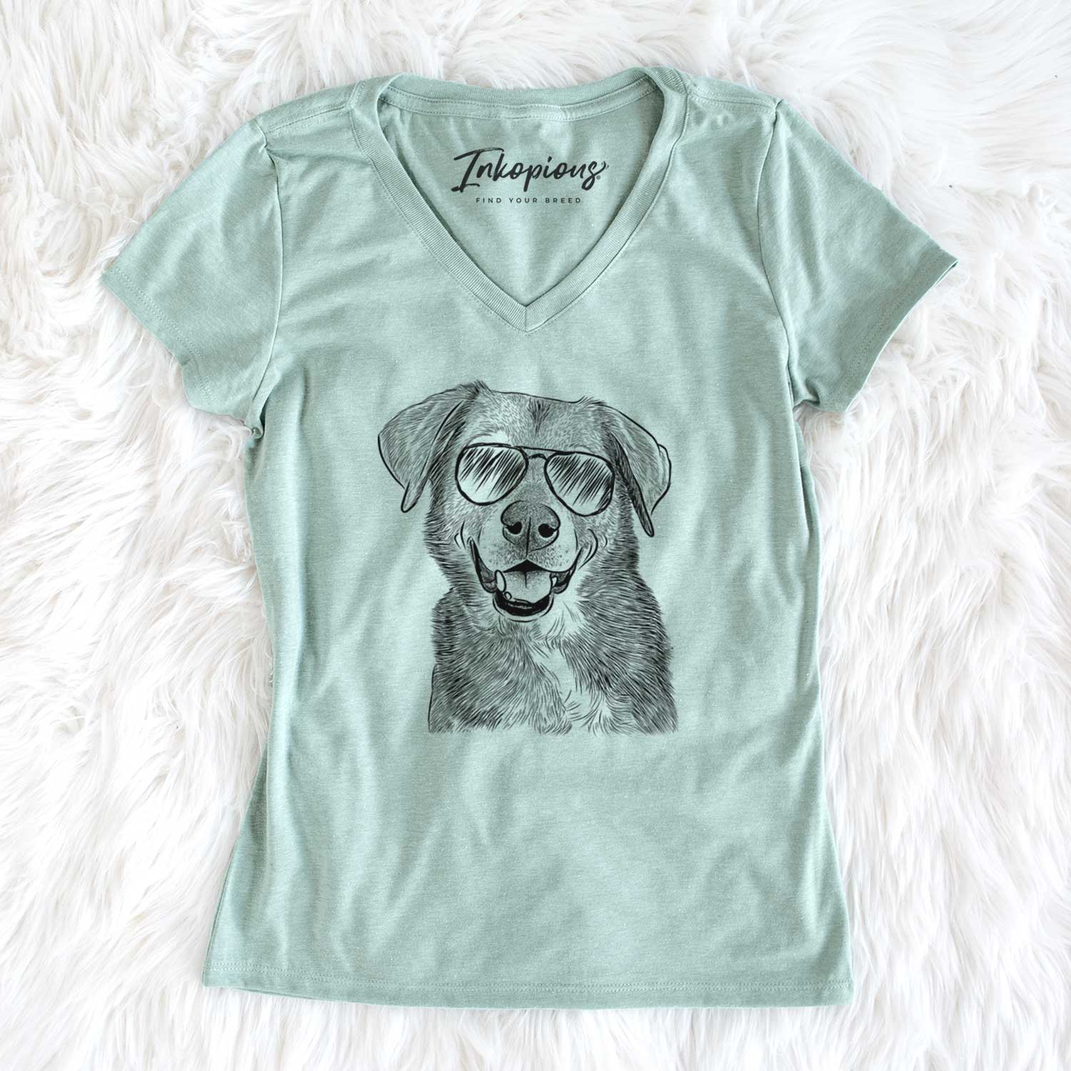 Aviator Oliver the Mixed Breed - Women's V-neck Shirt