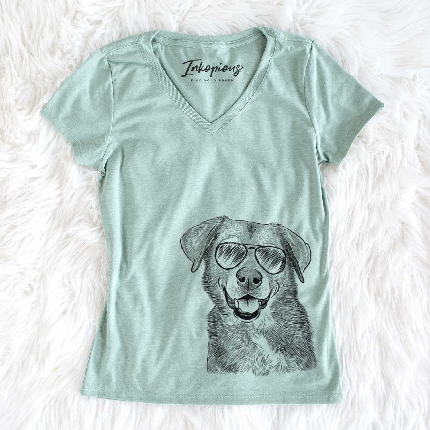 Aviator Oliver the Mixed Breed - Women's V-neck Shirt