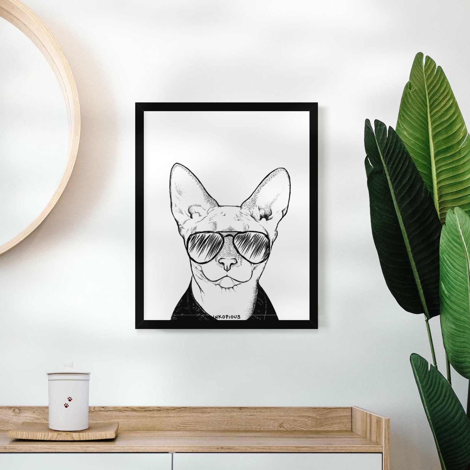 Oliver Watson the Sphynx Cat Art Print