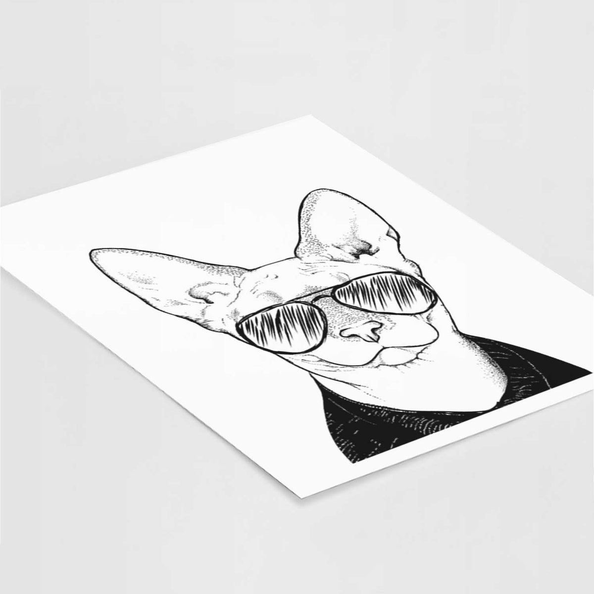 Oliver Watson the Sphynx Cat Art Print